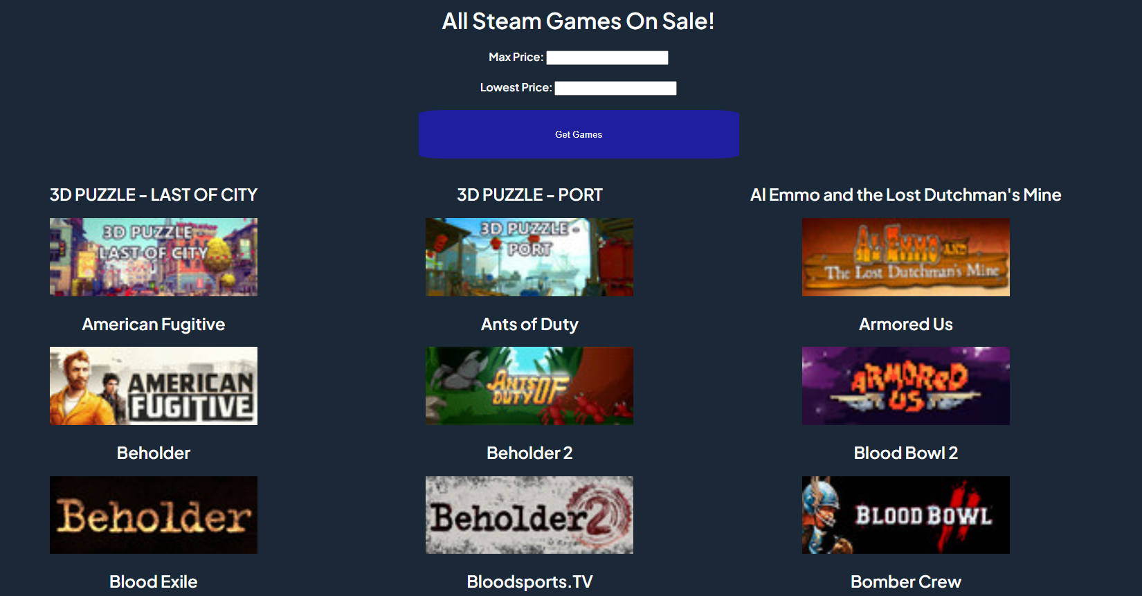 Steam Sale app